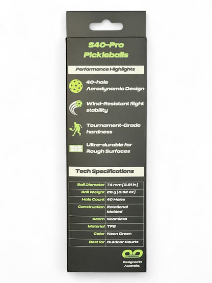 S40 Pro Pickleball Balls - Set of 3