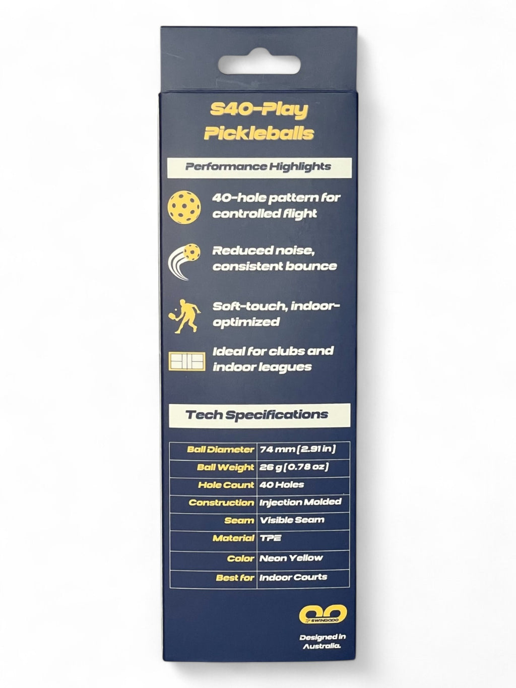 S40 Play Pickleball Balls – Set of 3