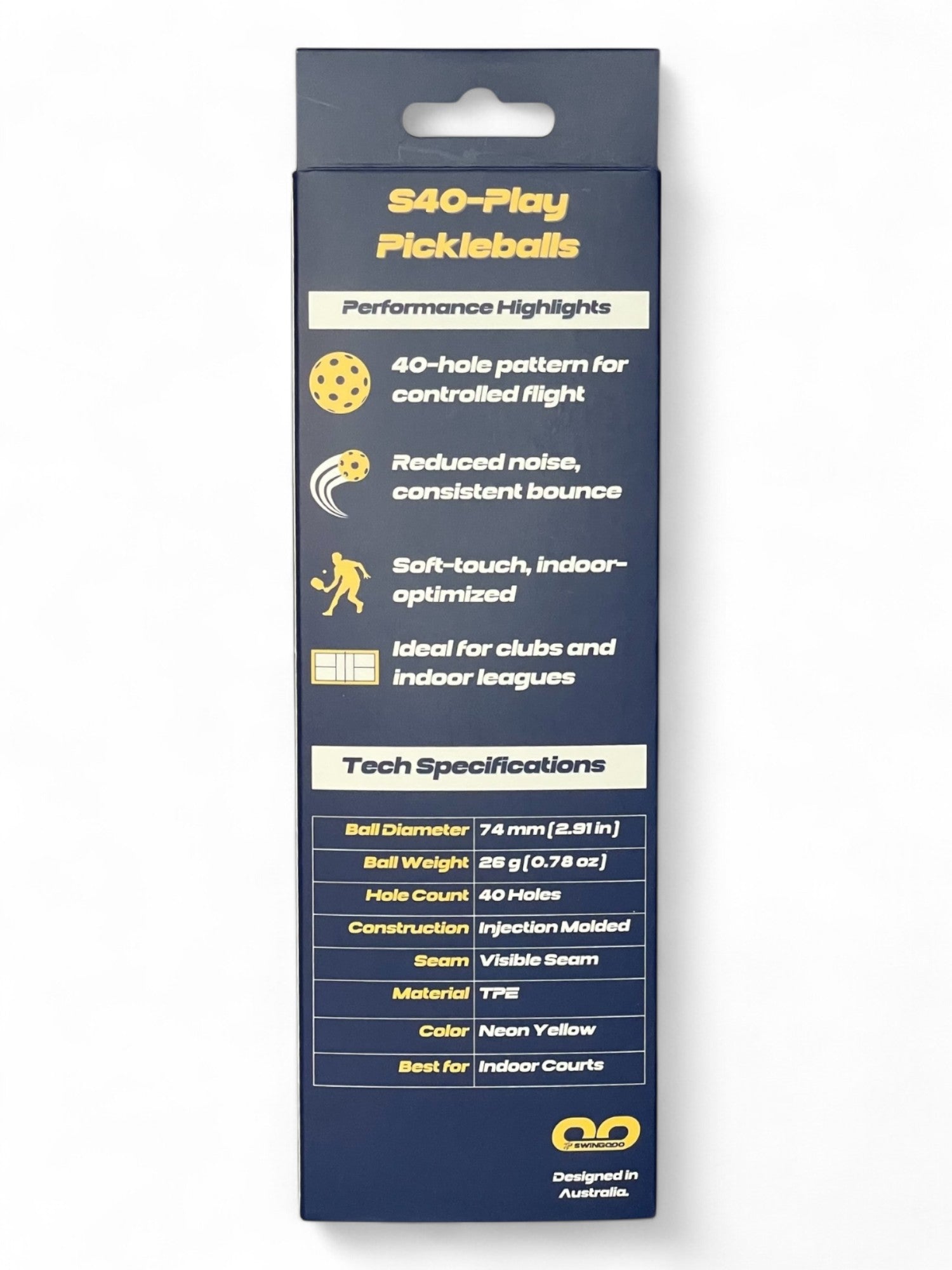 S40 Play Pickleball Balls – Set of 3